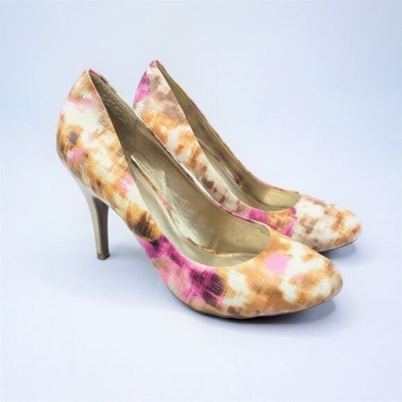 Jessica Simpson Multicolor Pixel Watercolor Barbie Style Heels/Pumps SZ 8.5 - Picture 1 of 6